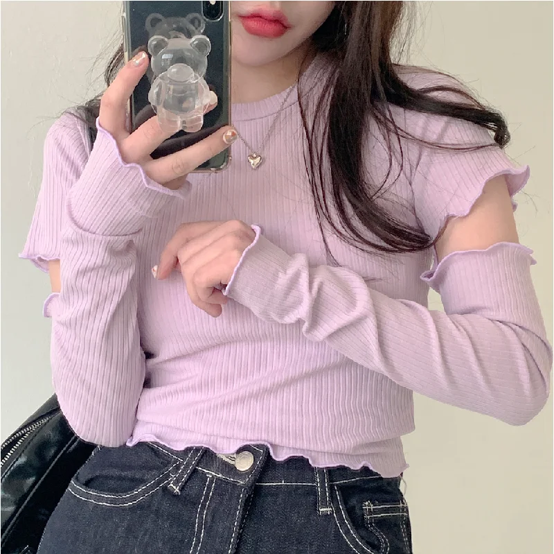 Reduced Prices Purple Crew Neck Top  PL52679