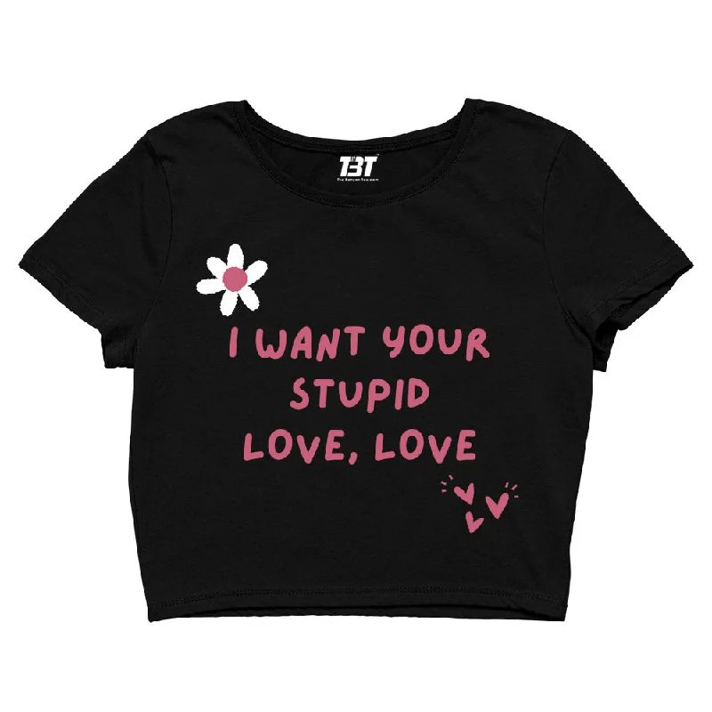 Bonus Offer Lady Gaga Crop Top - Stupid Love