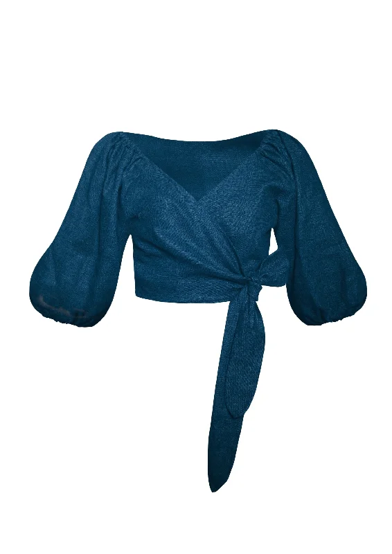 Now Available Gilara Wrap Top in Blue