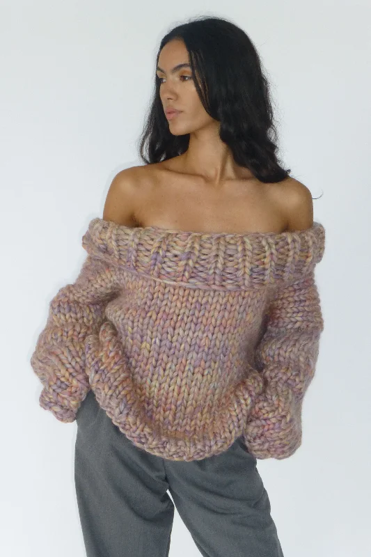 Markdown Sale Aurelia Chunky Knit Off The Shoulder Sweater