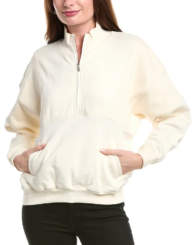 Weekend Offers That Shine POINT Rib Panels1/2-Zip Sweater