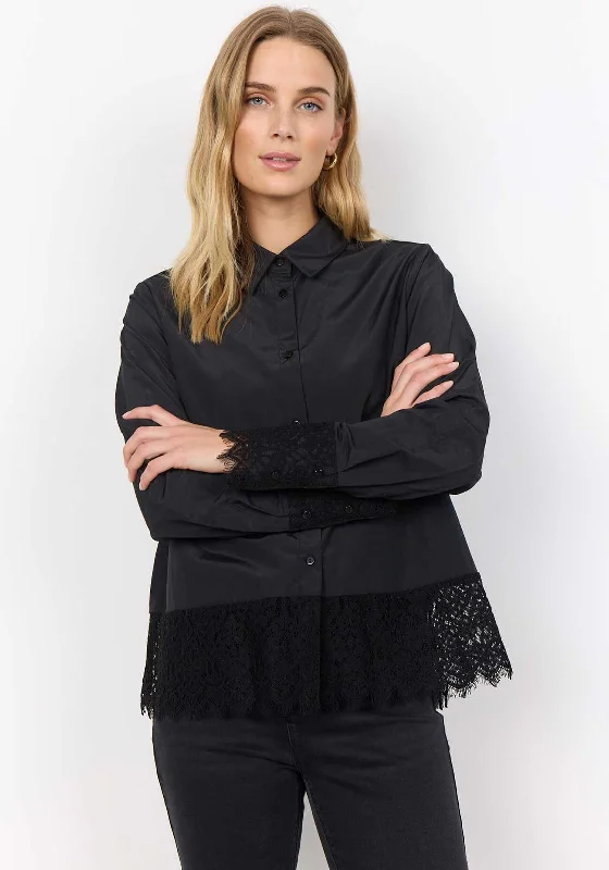 Amazing Value Soyaconcept Netti Lace Trim Shirt, Black