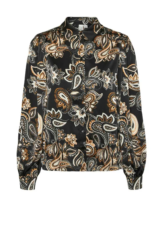 Weekend Offers That Tempt Vero Moda Thora Paisley Print Long Sleeve Shirt, Black