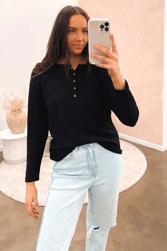 Huge Savings Avery Long Sleeve Top Black
