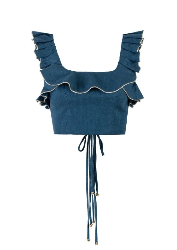 Weekend Offers That Please Malika Bustier Top in Blue