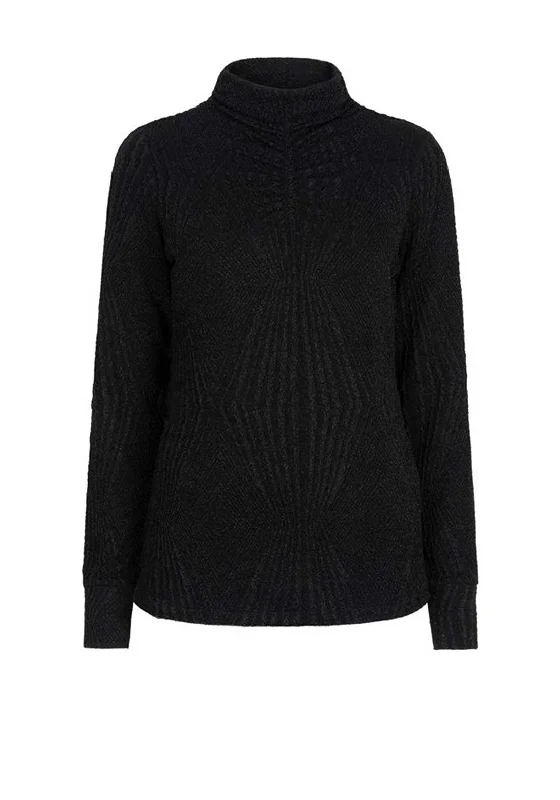 Weekend Savings Spectacle Esqualo Glitter Textured Ruched Top, Black