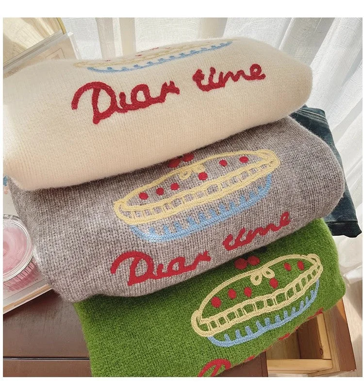 Weekend Specials to Indulge In Sweet embroidered round neck sweater for women round neck sweater S4829 Weekend Specials to Indulge In Sweet embroidered round neck sweater for women round neck sweater S4829