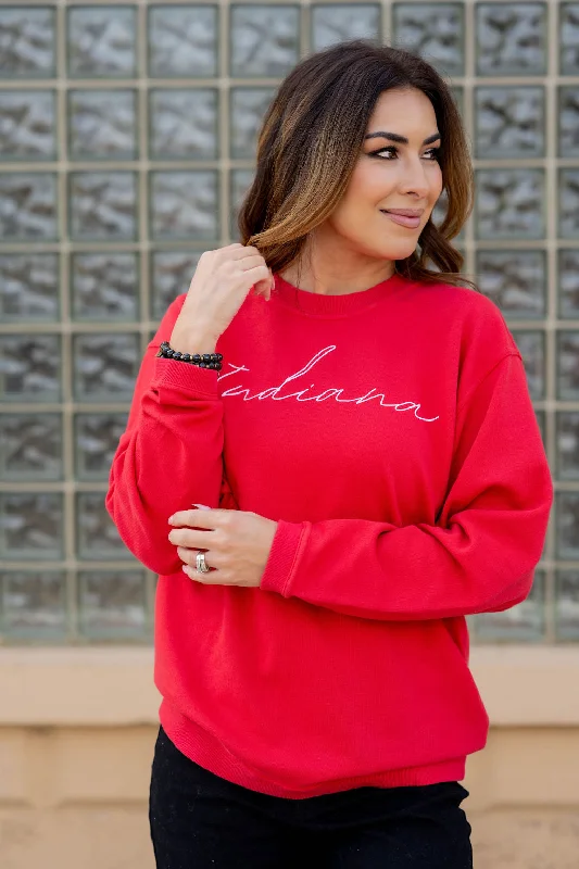 Clearance Event Cursive Indiana Graphic Crewneck