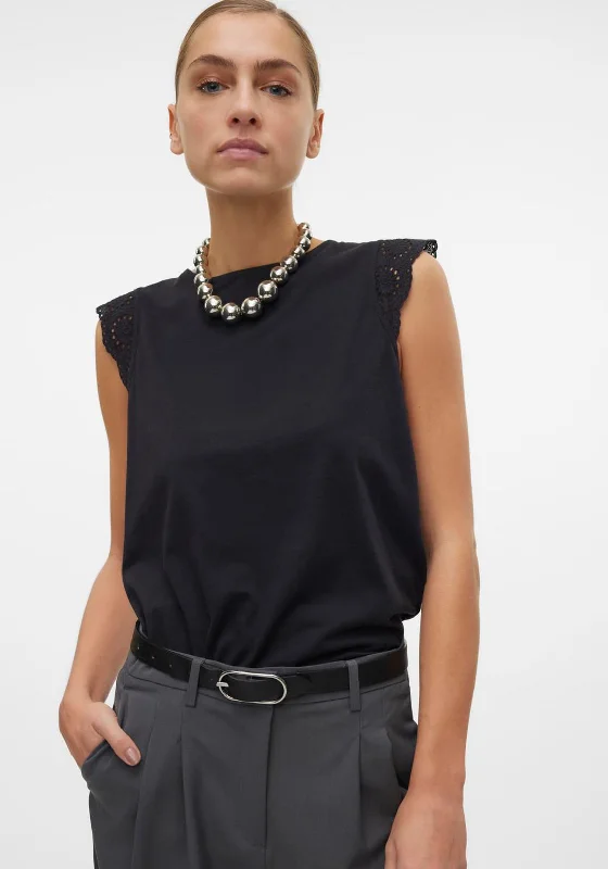 Weekend Deals That Sizzle Vero Moda Emily Brodie Cap Sleeve Top, Black