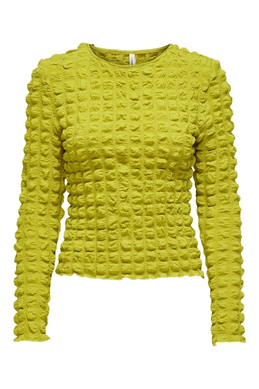 Grand Opening Sale Only - Onlsebbe L/S O-Neck Top - 4604445 Citronelle