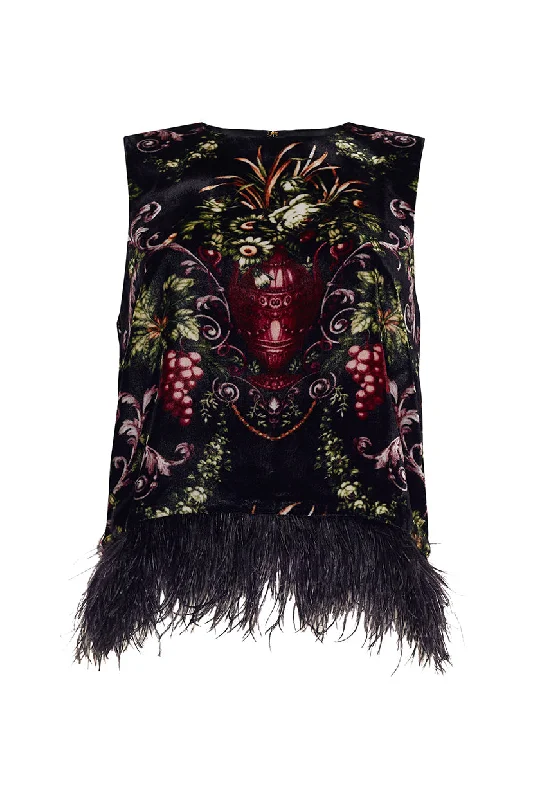 Value Deals Noah Top in Black Fleur