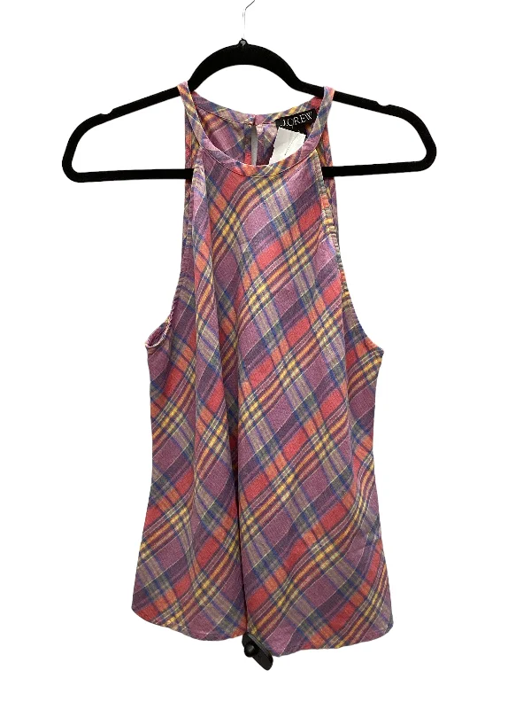 Plaid Pattern Top Sleeveless J. Crew, Size L