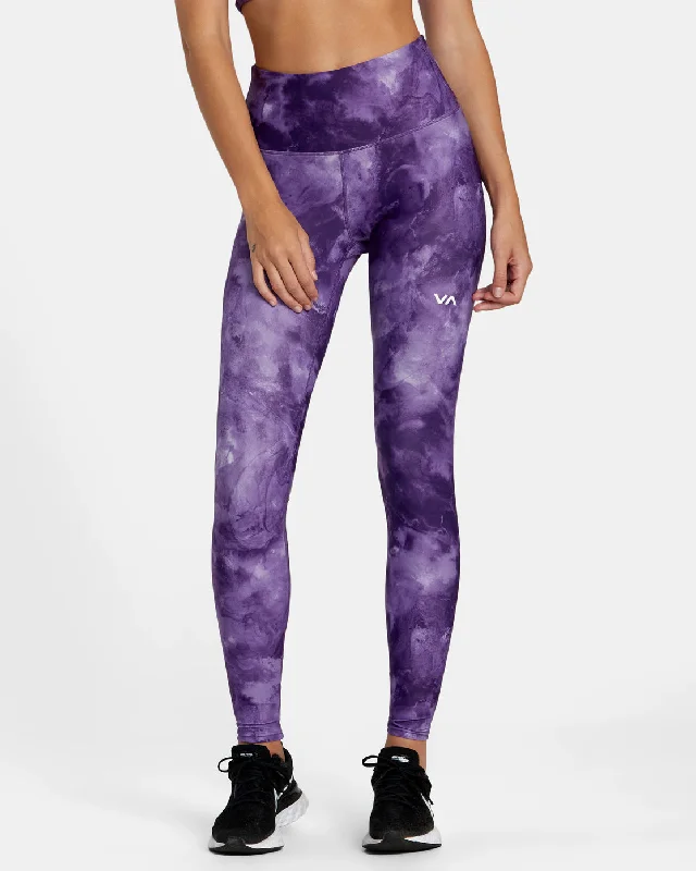 Price Slash VA Essential Workout Leggings - Grape Tie Dye