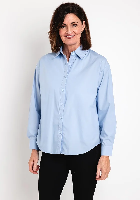 Take Advantage Serafina Collection Crochet Panel Shirt, Blue