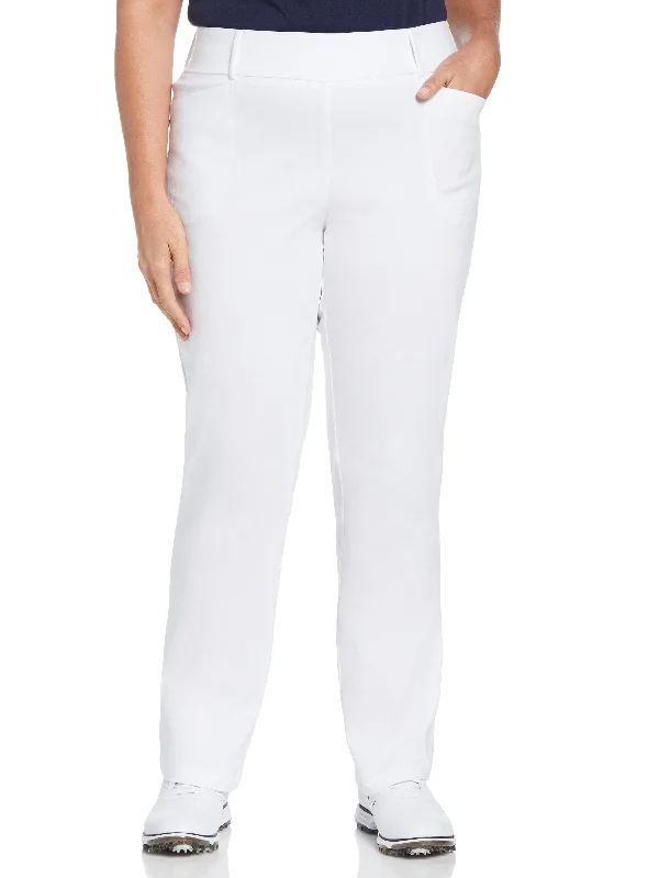 Overstock Clearance Womens Plus Pull-On Stretch Tech Flat Front Golf Pant