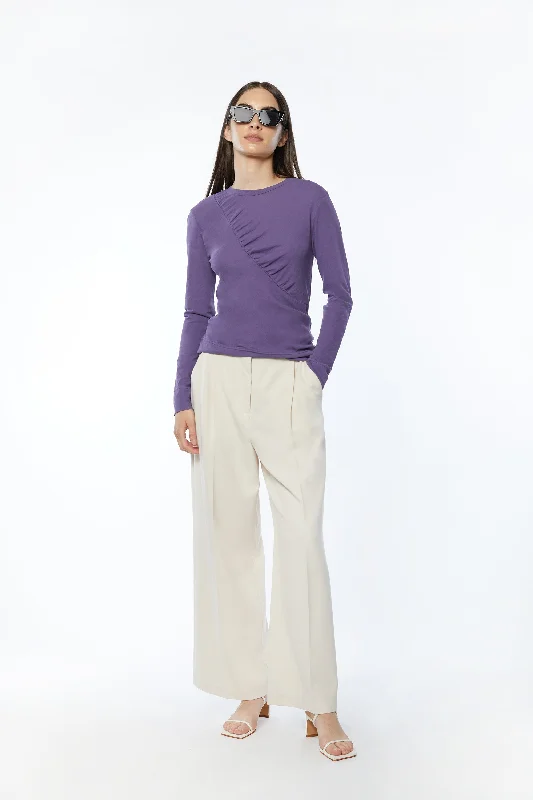 Super Sale GATHERED DETAIL LONG SLEEVE