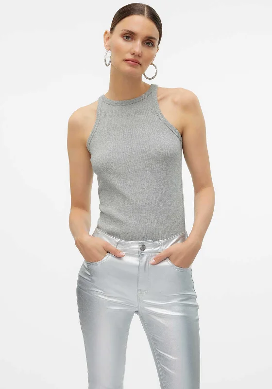 Holiday Sale Vero Moda Chloe Lurex Tank Top, Light Grey