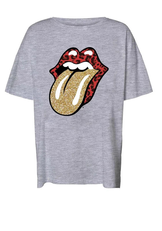 Today’s Special Noisy May Ida Glitter Rolling Stone T-Shirt, Light Grey