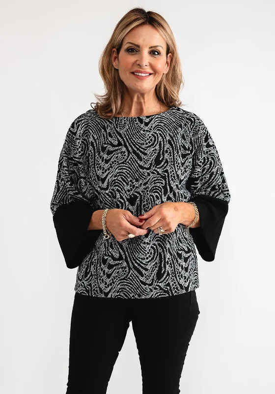 Deal of the Day Ever Sassy Animal Print Top, Black