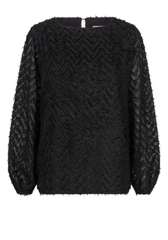 Weekend Deals That Please Esqualo Feather Effect Blouse, Black