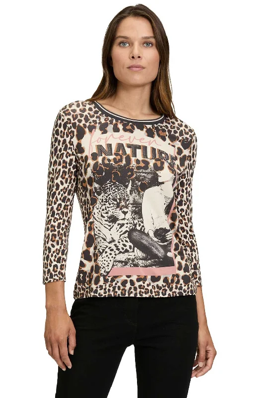Weekend Bargains to Indulge In Betty Barclay Animal Print Top, Beige Multi