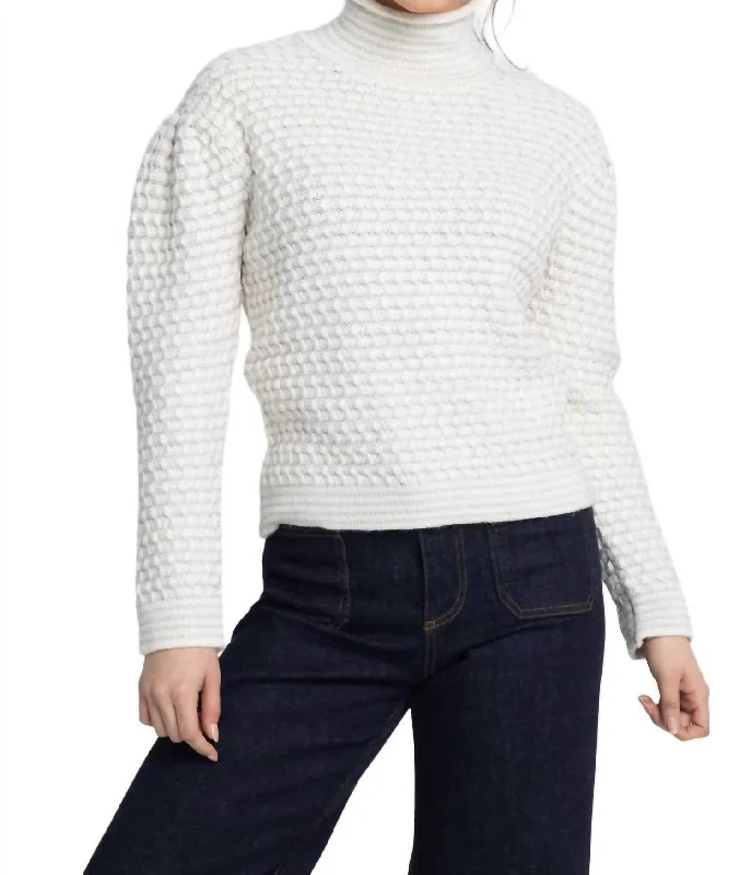 Weekend Special Lurex Funnel Sweater In Ivory