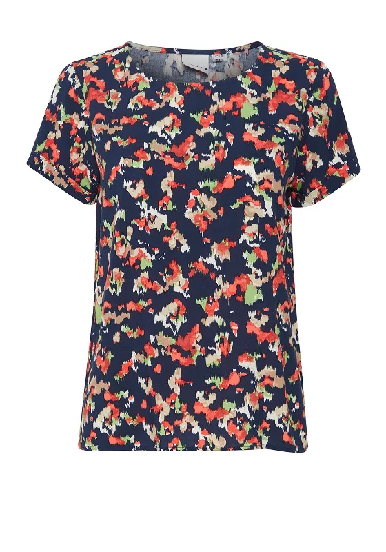 Weekend Savings Bonanza Ichi Vera Print T-Shirt, Total Eclipse