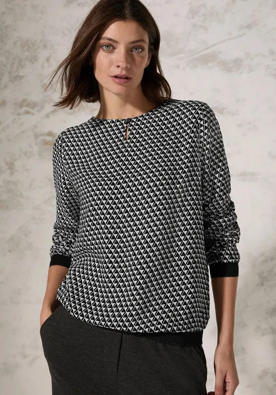 Early Access Cecil Geometric Print Blouse, Black
