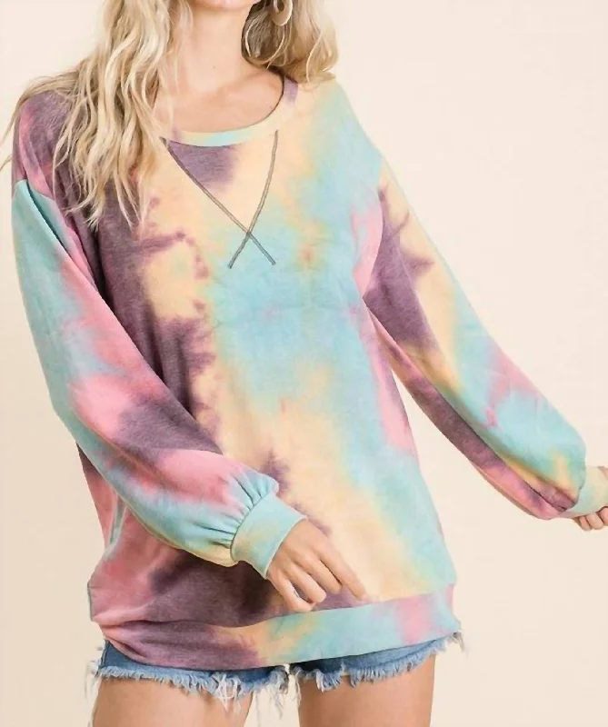 Savings Alert Tie Dye Pullover In Multi