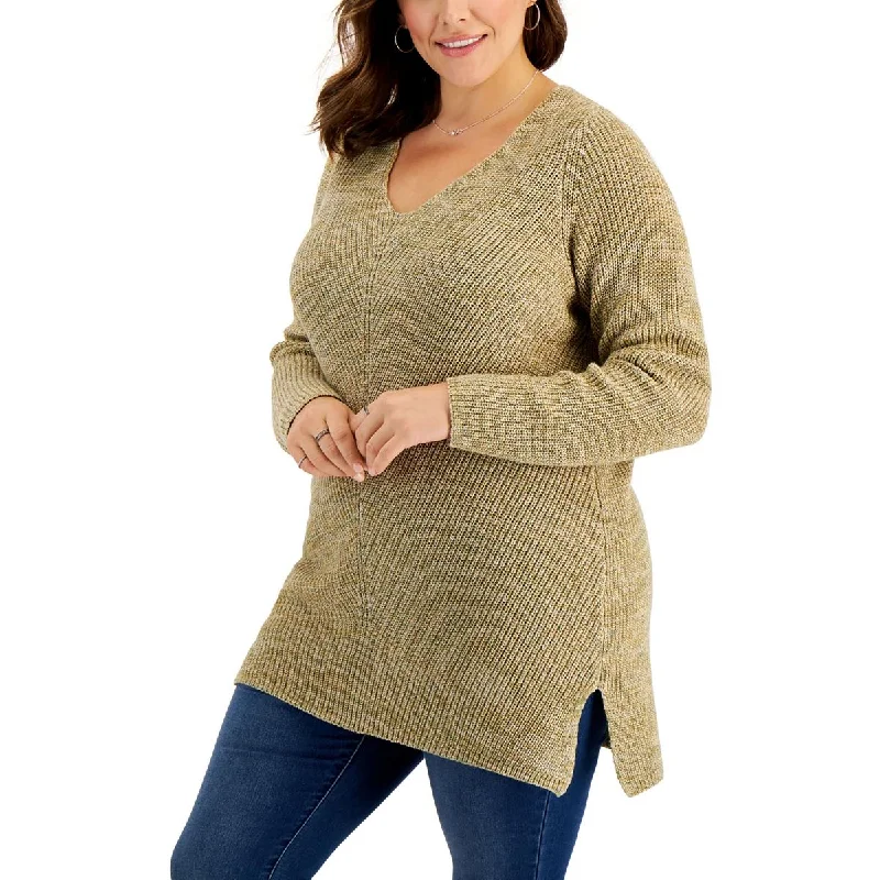 Weekend Specials to Snag Plus Womens Knitted V Neck Pullover Sweater