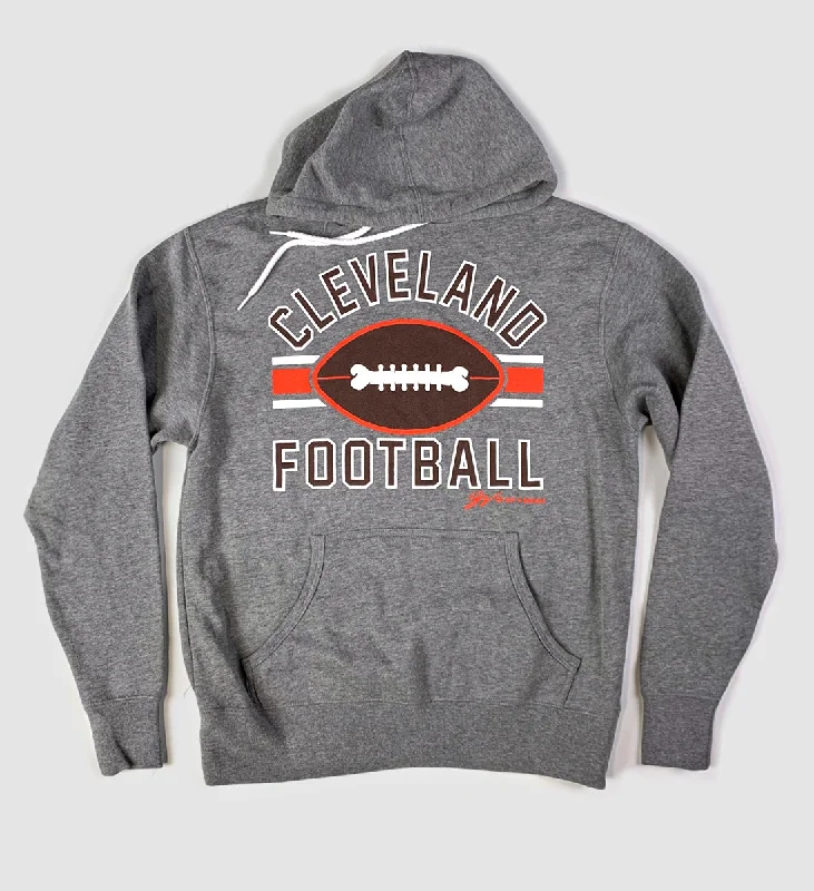 Today’s Special Grey Cleveland Football Stripes Hooded Sweatshirt