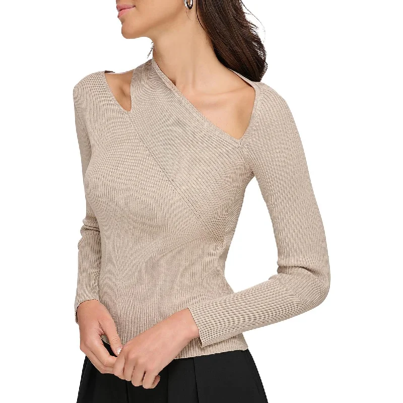 Mega Sale Womens Ribbed Knit Cut-Out Pullover Sweater