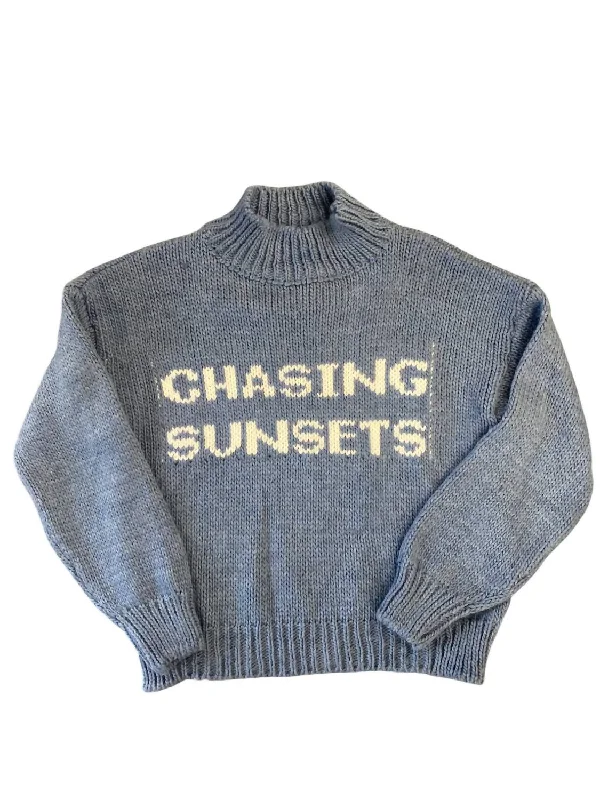 Weekend Offers That Impress Chasing Sunsets Sweater In Blue Multi