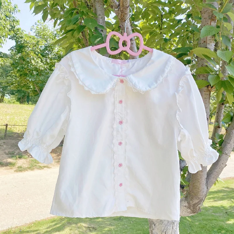 Exclusive Deal White Rabbit Ear Short Sleeve Shirt  PL52440
