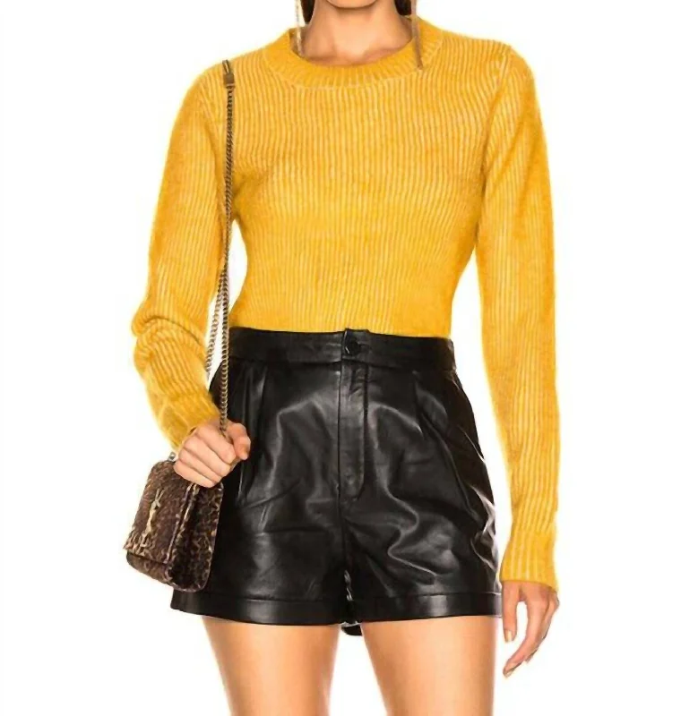 Sale Event Solid Wool Blend Crew Neck Sweater In Yellow