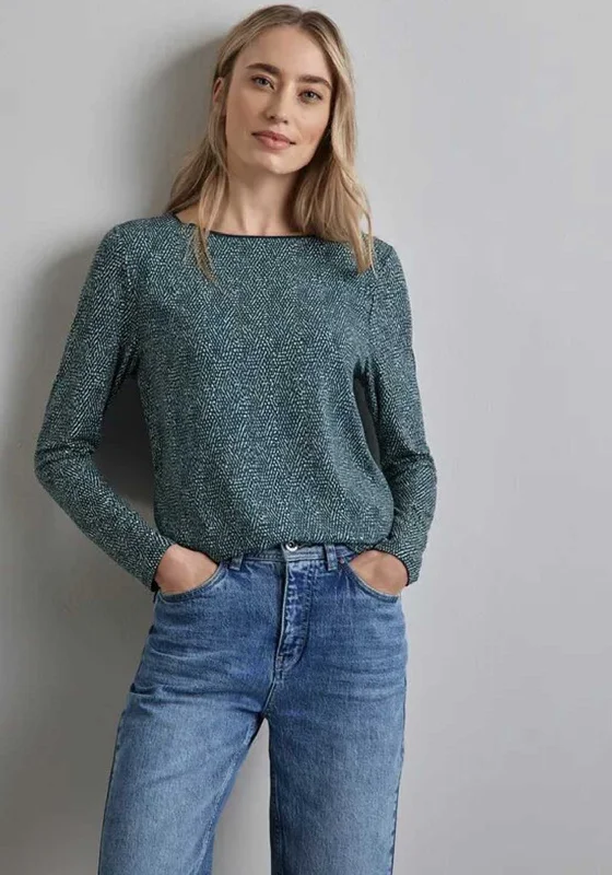 Last Chance Street One Patterned Long Sleeve Top, Green