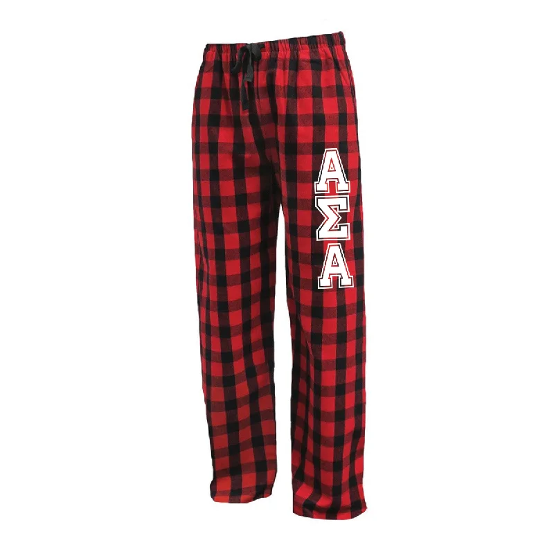 Final Clearance Greek Flannel Pants, Printed Varsity Letters - FLNP - CAD