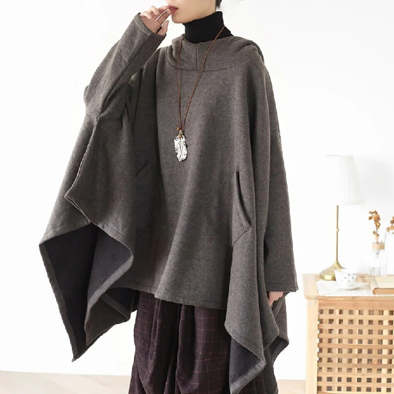 Exclusive Online Offer BABAKUD Irregular Stylish Loose Cotton Knitted Hoodies