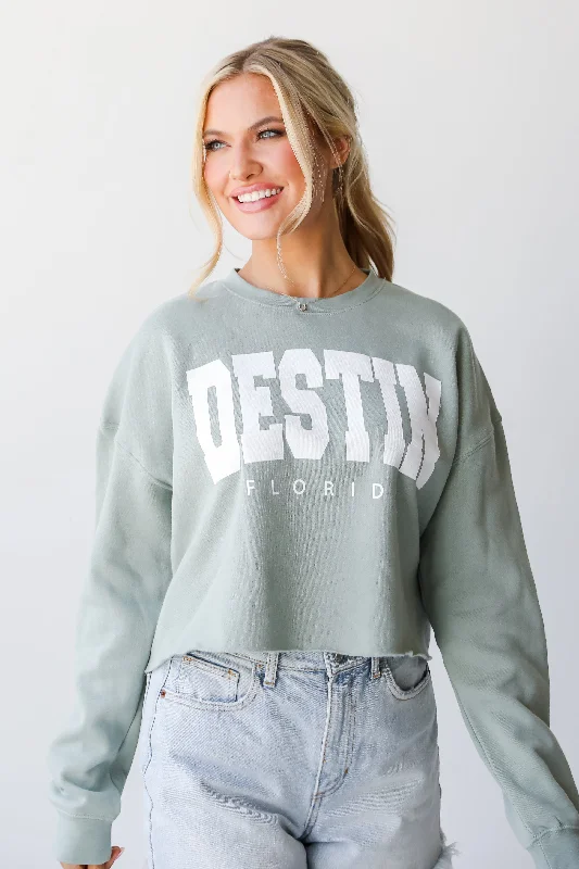 Exclusive Savings Sage Destin Florida Cropped Sweatshirt