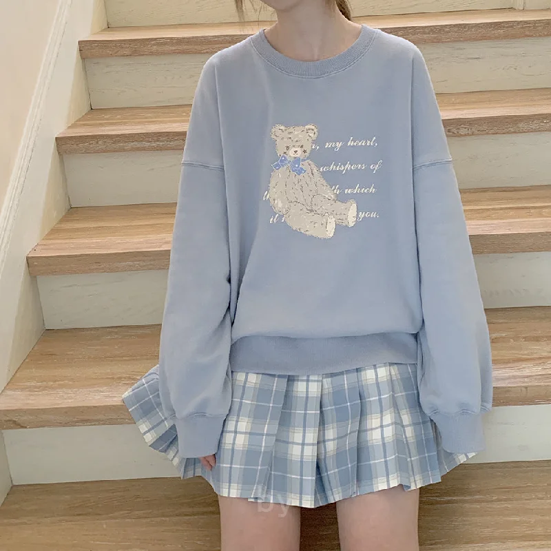 Weekend Deals That Thrill TEDDY BEAR COTTON LOOSE SWEATSHIRT BY290916