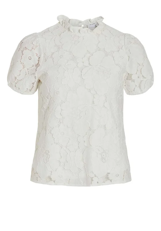 Weekend Deals That Dazzle Vila Hada Crochet Top, Cloud Dancer