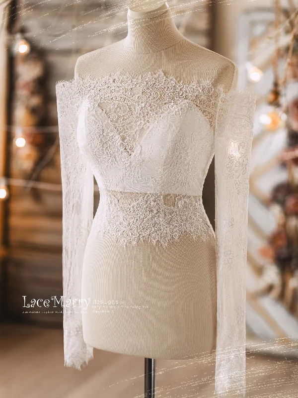 Limited Time Discount NATALIA #2 / Off Shoulder Lace Crop Top