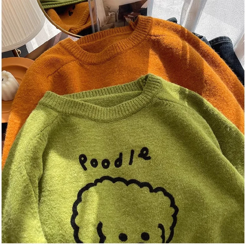 Unbeatable Prices cartoon embroidered round neck sweater for women sweet design sweater S4820 Unbeatable Prices cartoon embroidered round neck sweater for women sweet design sweater S4820