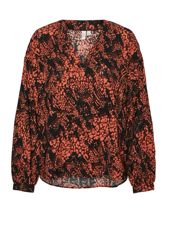 Super Discount Vero Moda Freya V Neck Blouse, Red