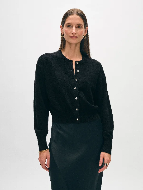 New Arrival Cashmere Rhinestone Button Cardigan