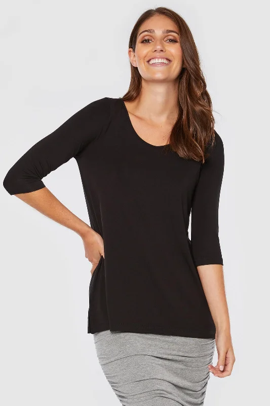 3/4 Sleeve St Tropez - Black