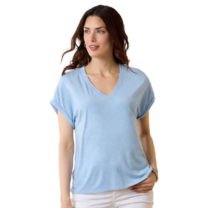 Tommy Bahama Women's Kauai Jersey V-Neck T-Shirt - Lt Sky Hthr