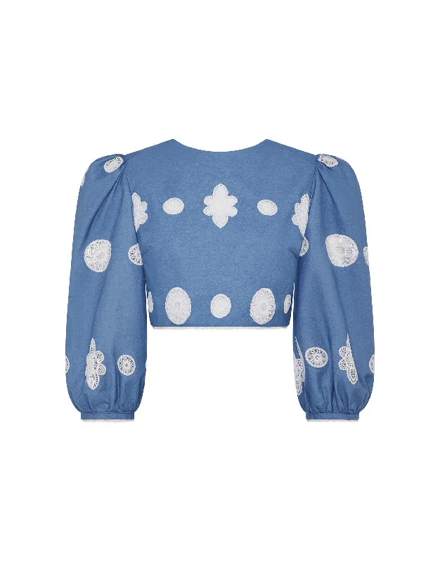 Discount Deals Alfie Denim Top in White Lace