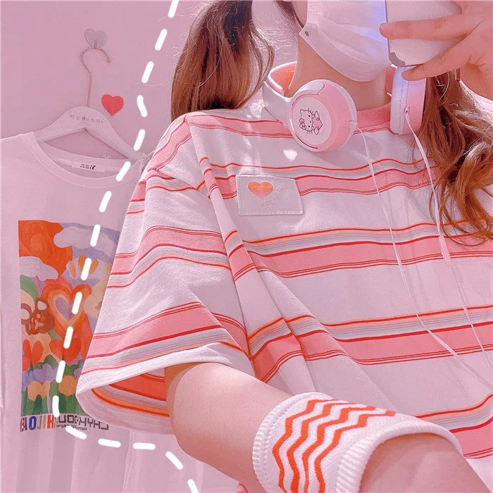 Half Price Pink Striped T-Shirt  PL52573