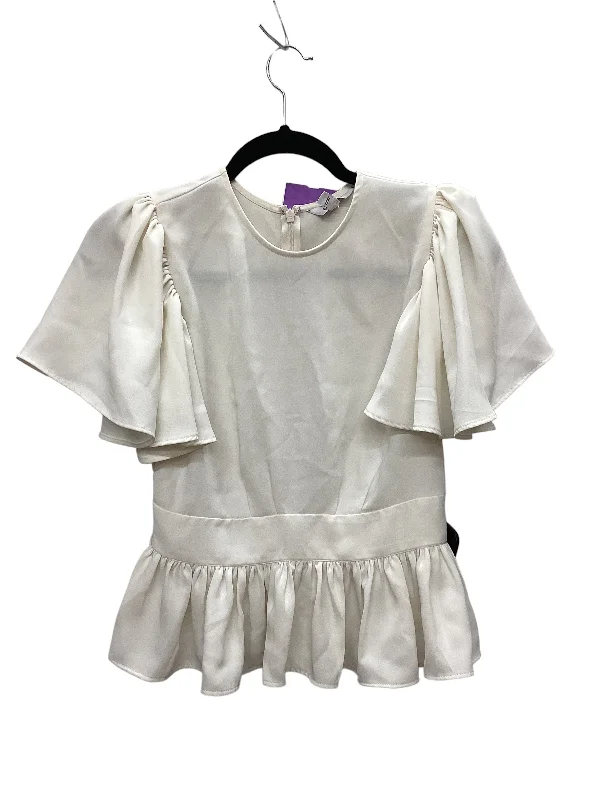 Cream Top Short Sleeve Express, Size Xs